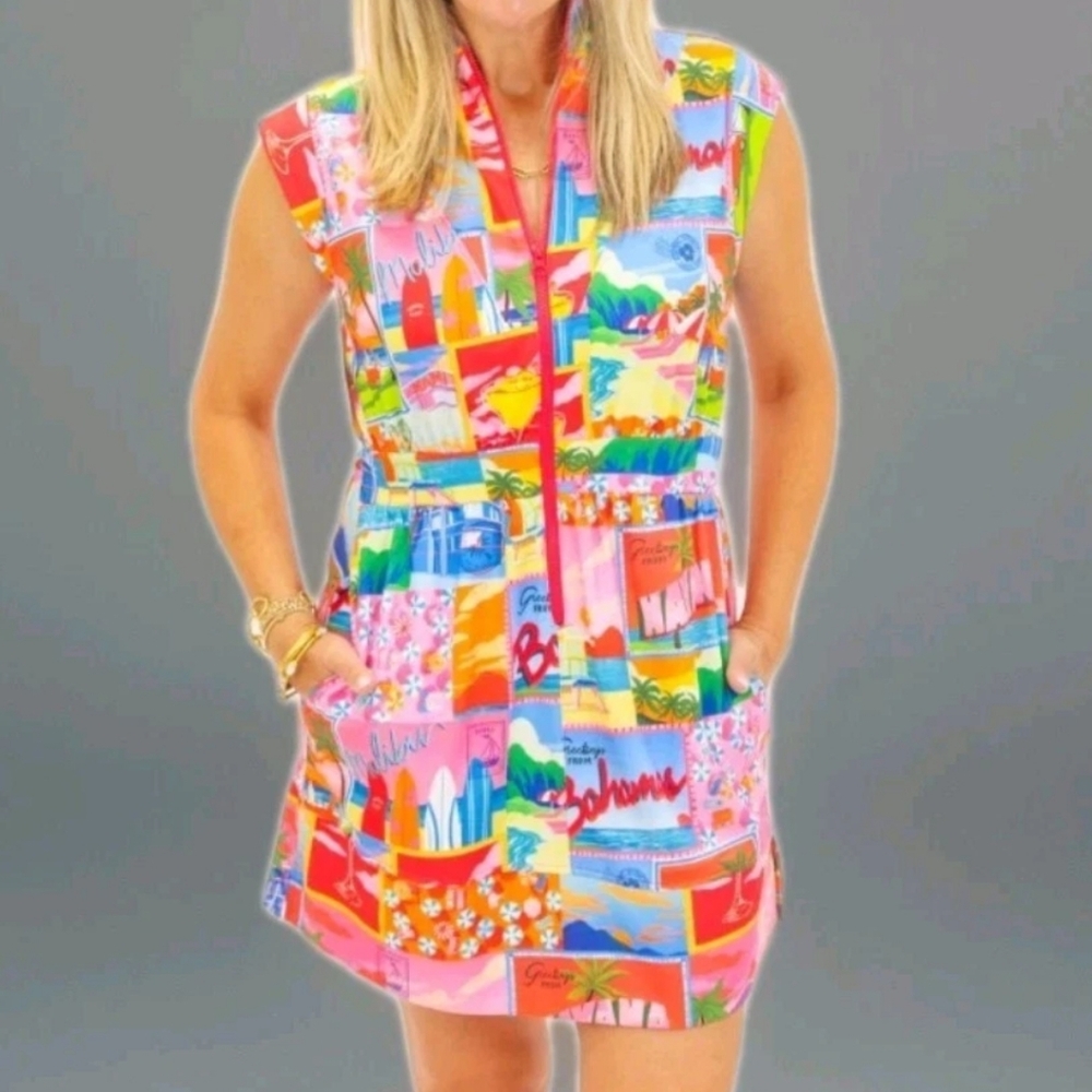 Alden Adair Monkee's Harper Tennis Dress Sz XS Havana Pockets Resort Travel Nwt